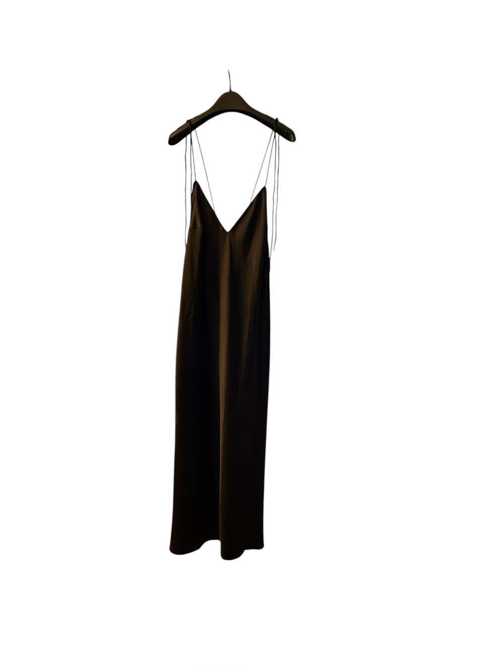 Victoria's Secret Black Slip Maxi with Thin Tie Straps Size Large